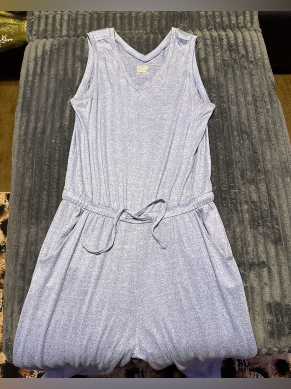 32 Degrees Light Blue Sleeveless Drawstring jumpsuit size M